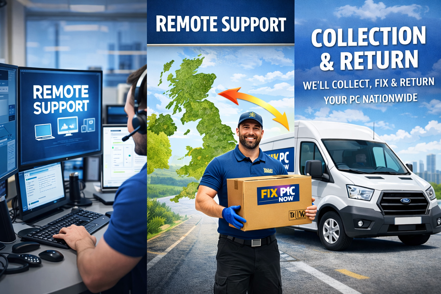 Remote support agent helping a customer